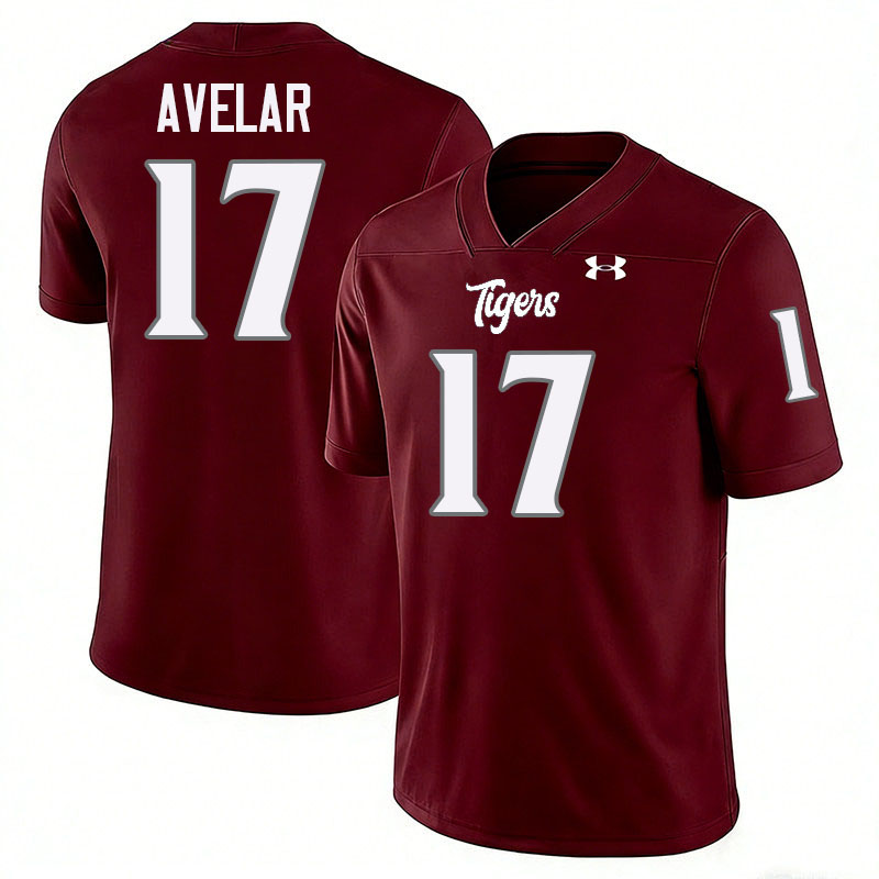 Texas Southern Tigers #17 Christian Avelar College Football Jersey,Uniforms Stitched-Maroon